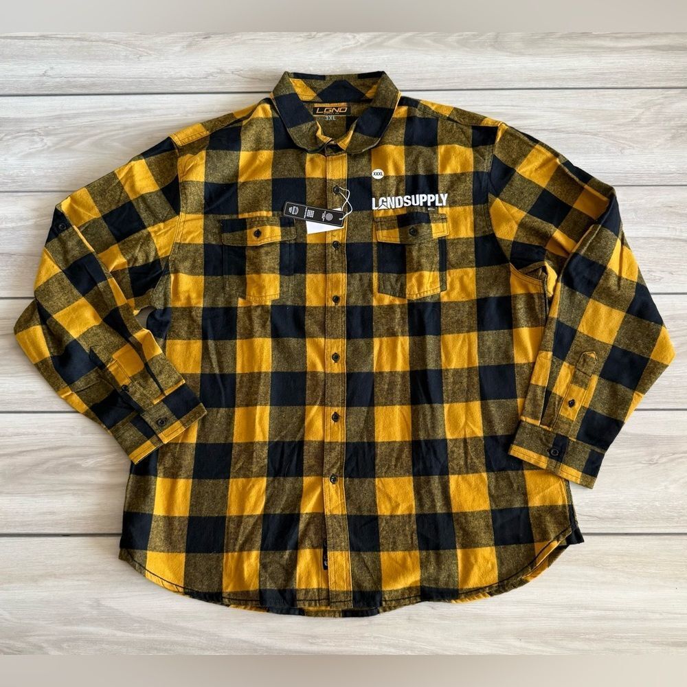LGND Supply Co Plaid Shirt Yellow 3XL NWT
